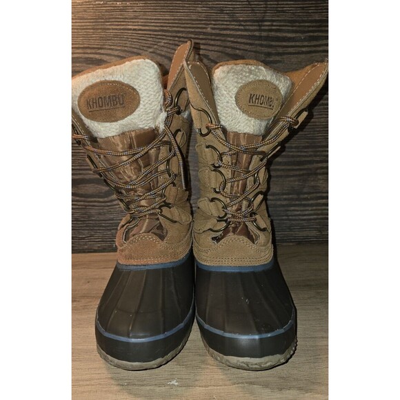 Khombu BROWN INSULATED STEEL SHANK WATERPROOF COZY WINTER BOOTS SIZE 7 - Picture 1 of 16